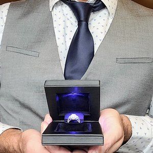 Lighted Proposal Ring Box for Engagement, Black